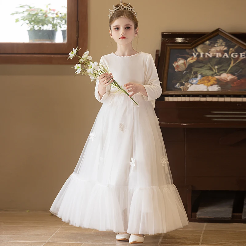 Girls elegant three-dimensional butterfly wedding dress Junior Bridesmaid dress Junior Bridesmaid dress/can be customized