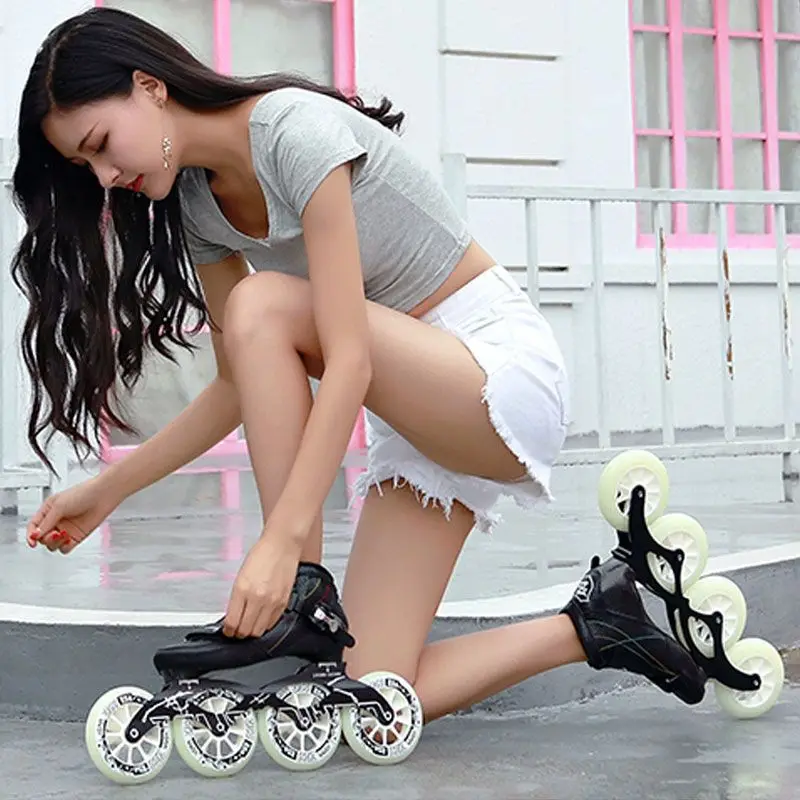 skating shoes big wheel professional racing shoes adult boys and children adjustable carbon fiber roller skates adult skates