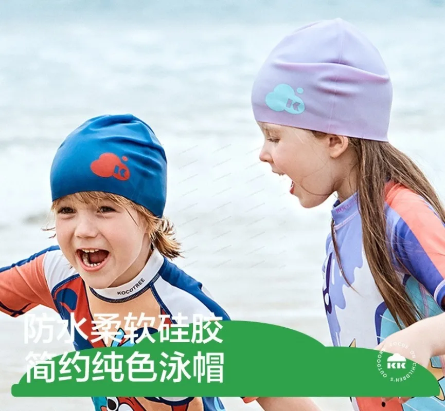 

Silicone Swim Cap Waterproof Ear Protection Non‑Tight Unisex Solid Color Sun Protection Swimming Hat for Pool Beach Water Sports