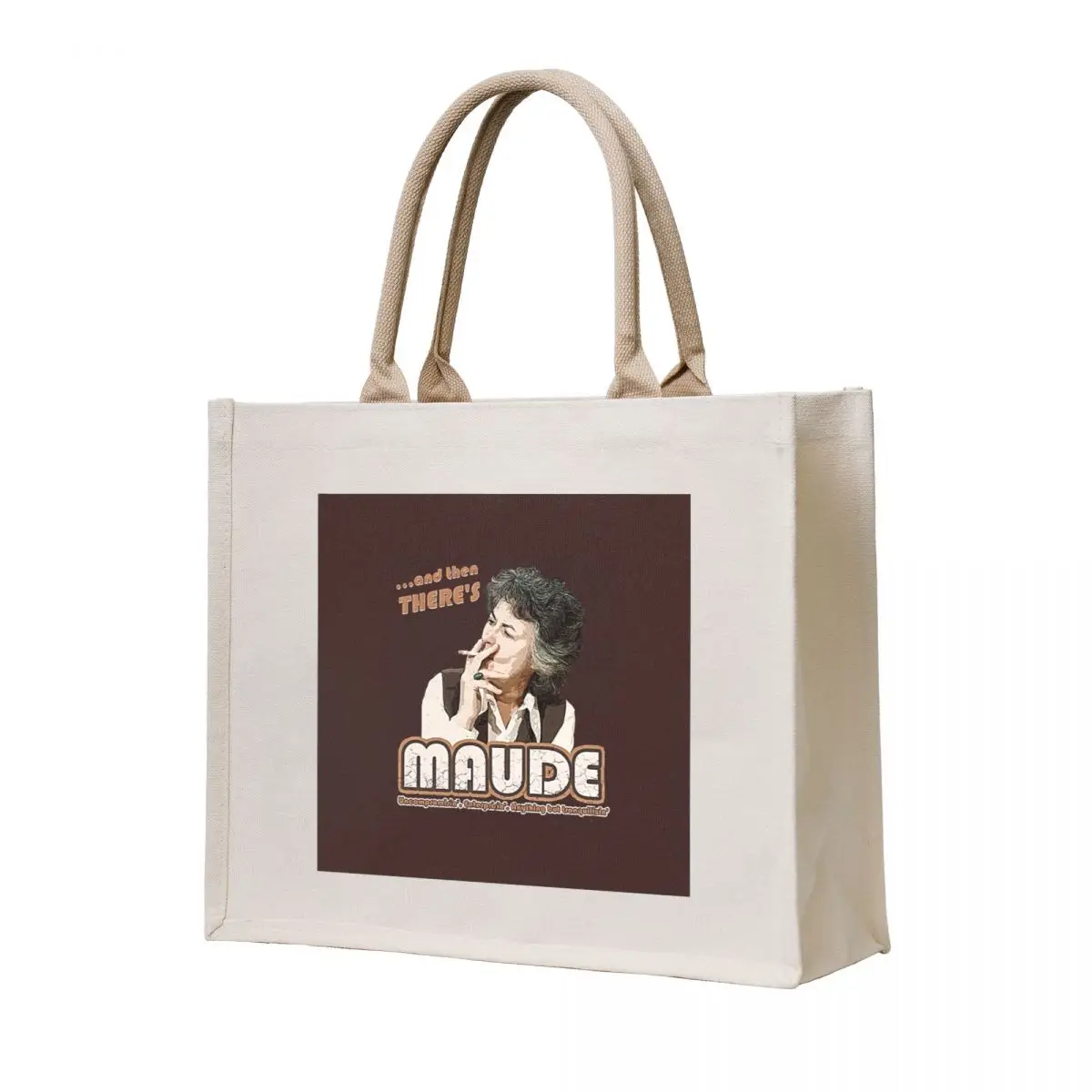 

And then there's Maude, distressed T-Shirt Tote Bag Women's shopper bag canvas tote bag female shopper women