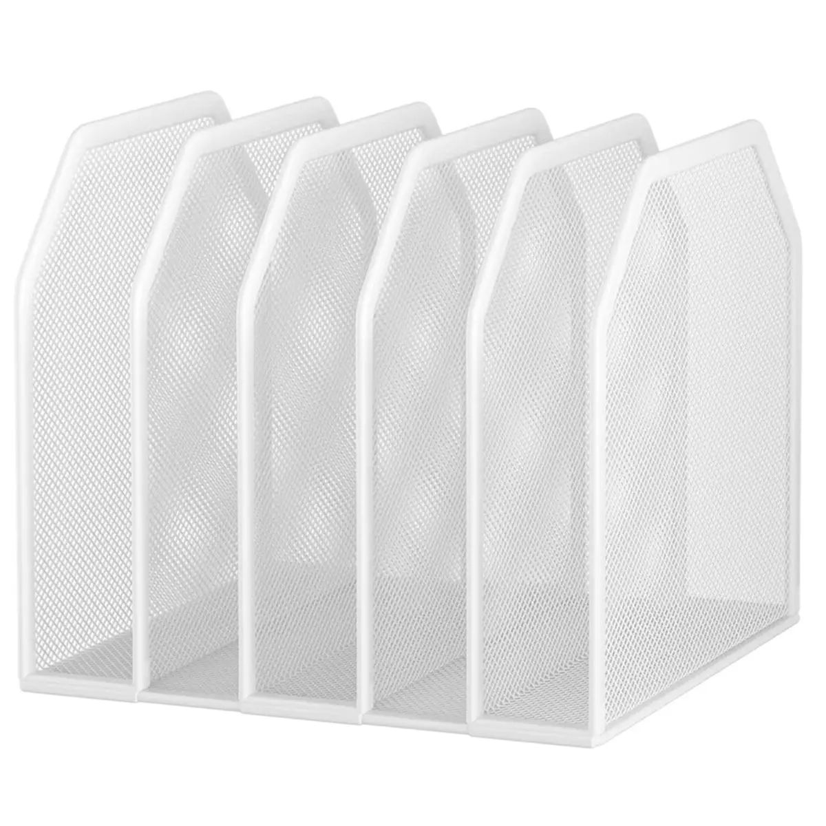 【New User-Coupon!】Segment File Folder Storage Rack for Desk Vertical File Rack Heavy Duty Mesh File Sorter for Books, Binders A