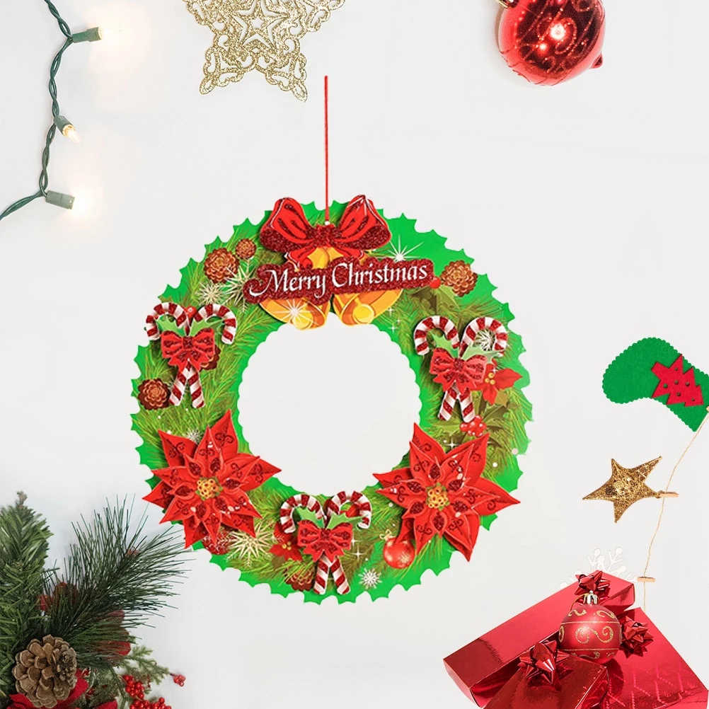 

Three-dimensional Garland Door Hanging Paper Wreath Holiday Wreaths for Front Porch Decor