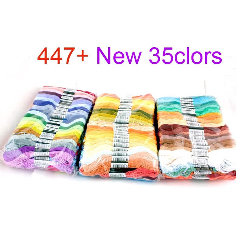 100 lub 447 sztuk nici do haftu krzyżykowego różne kolorowe hafty nici Skeins Craft Gradient gwint 7.8 metrów