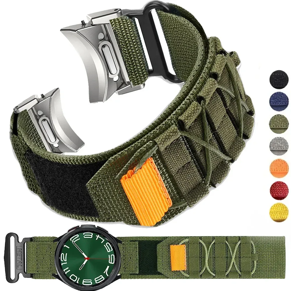 Sem lacunas cinta para samsung galaxy watch 4/5/6/pro/clássico 44mm 40mm 43mm 47mm 45mm ajuste rápido banda de náilon galaxy watch 6 pulseira