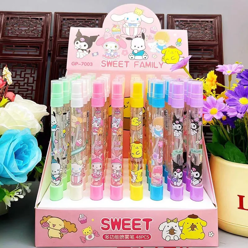 

48pcs/lot Sanrio Melody Pochacco Spraying Gel Pens For Writing Cute 0.5mm Black Ink Neutral Pen Kids Gift Office School Supplies