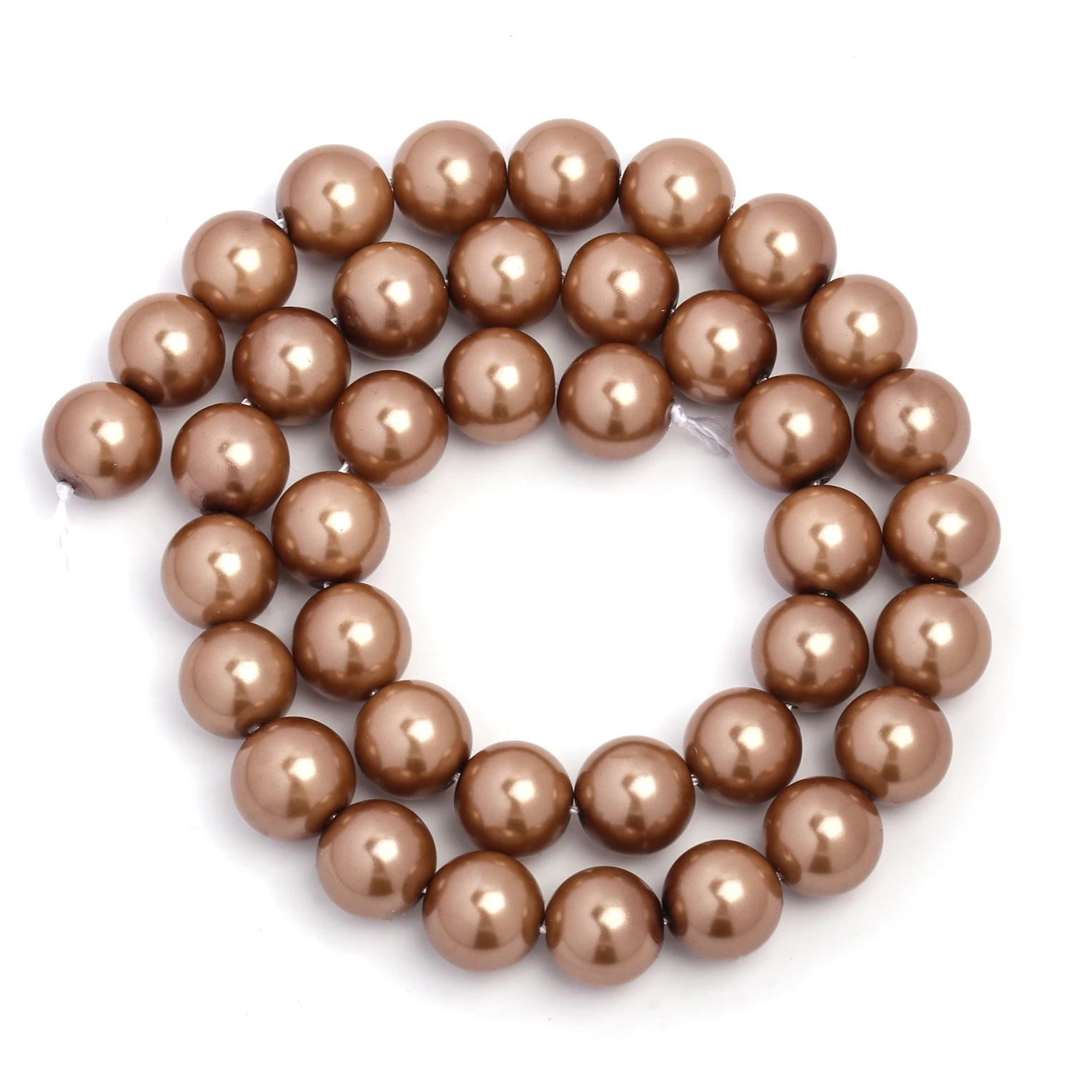 Wholesale Bulk Brown Shell Pearl Bead Round Loose Spacer Beads for Jewelry Making DIY Gift Bracelet Necklace 15\'\' 4 6 8 10mm