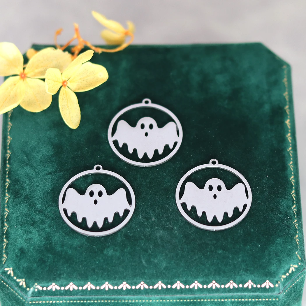 3pcs Cartoon Halloween Ghost Charms DIY Jewelry Making Fashion Earring Necklace Bracelet Pendants Accessories