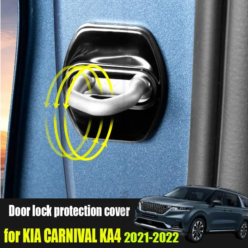 for Kia Carnival Sedona KA4 2021 2022 car door lock buckle stainless steel protective cover anti-rust beautiful accessories