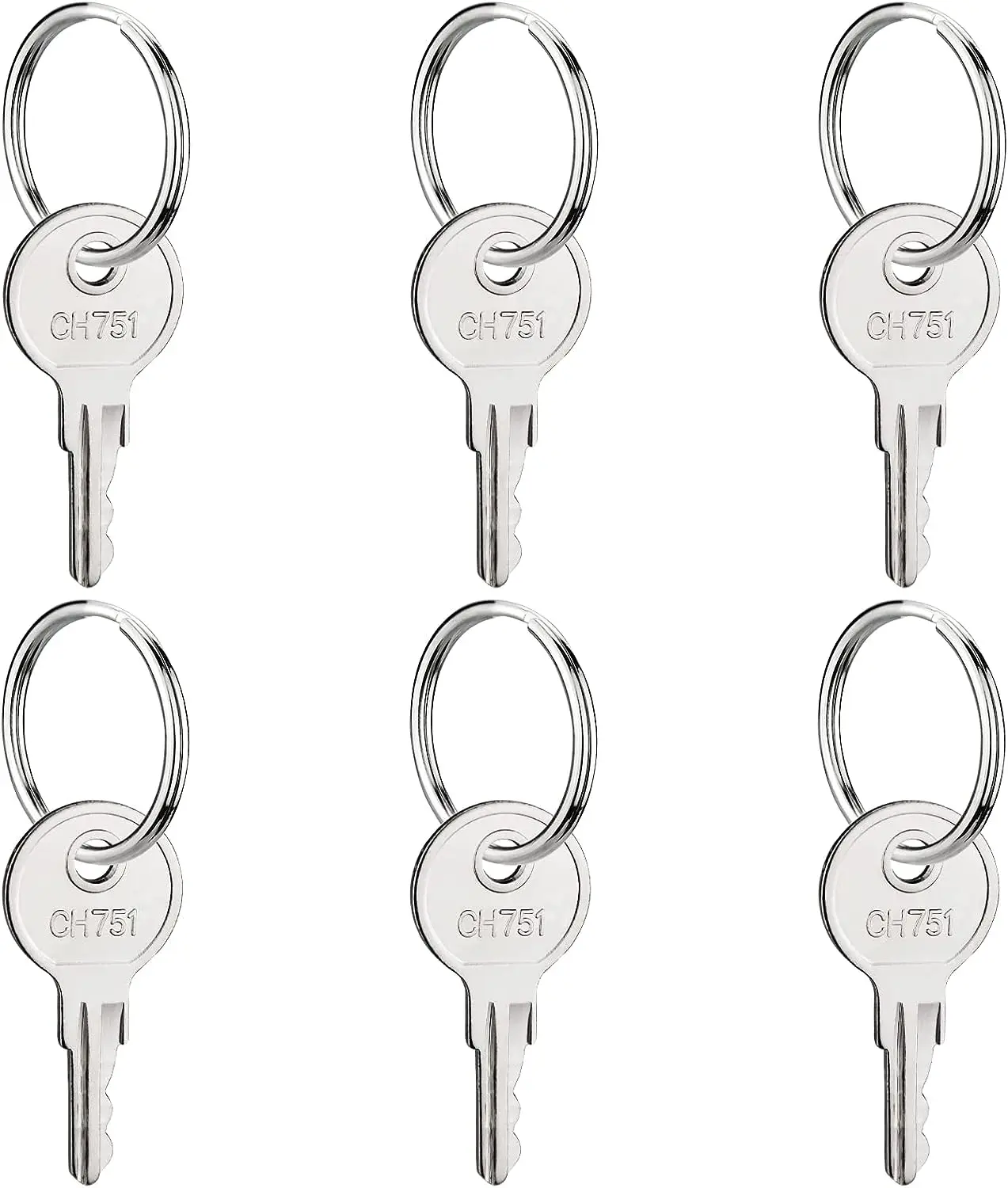 

CH751 RV Keys for RV Campers Cabinets Push Locks, 6-Pack