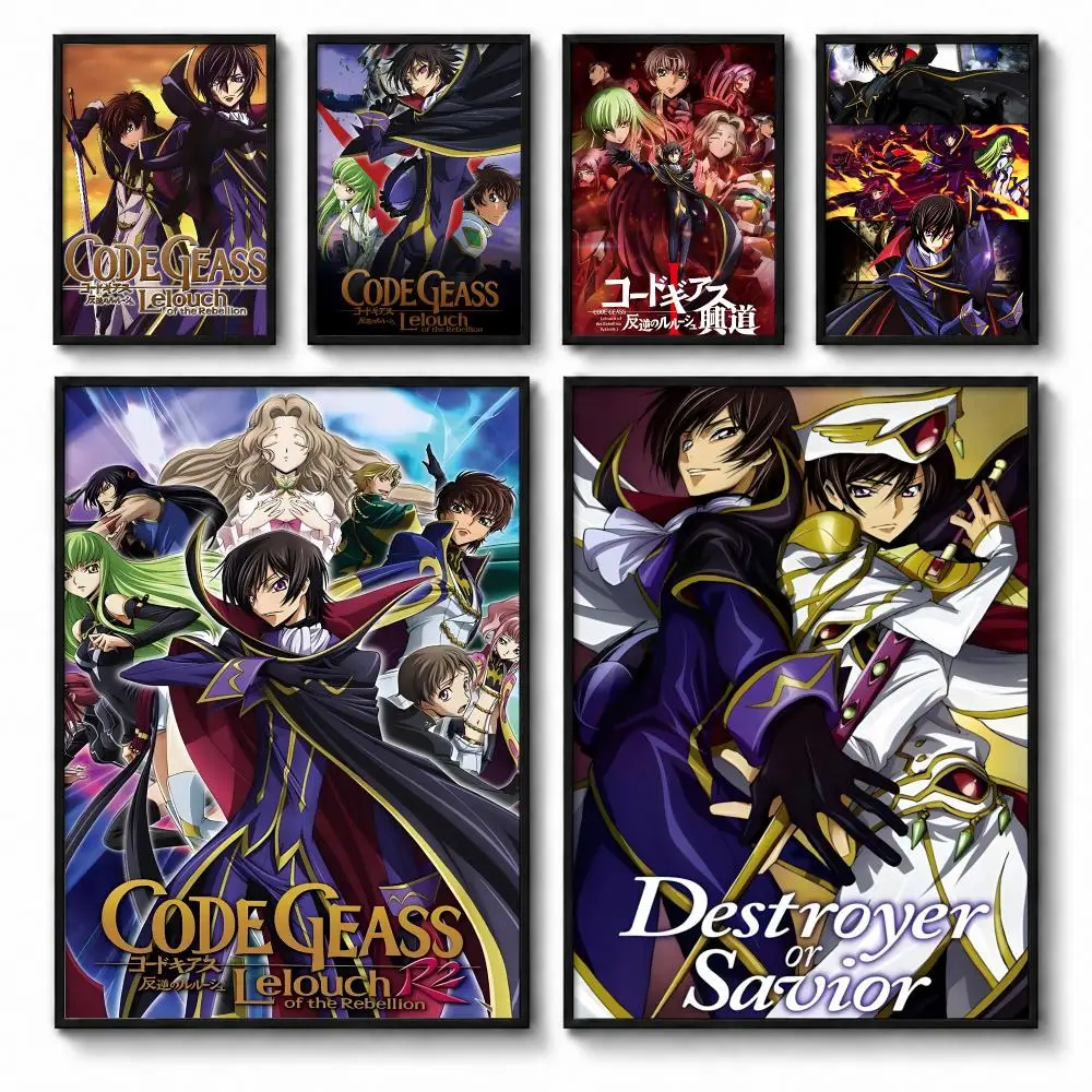 Anime C-Code Geass Poster Self-adhesive Art Waterproof Paper Sticker Coffee House Bar Room Wall Decor