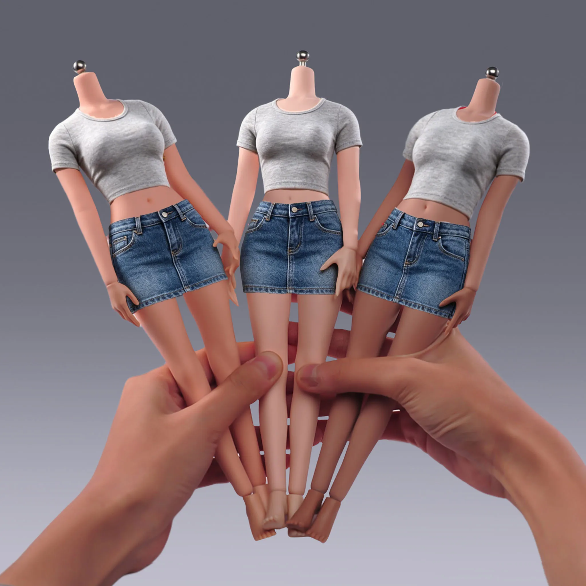 T307 T303 T302 AB001 1/6 Maßstab Weiblicher Körper mit Großen Brüsten Nahtloser Körper 12'' Super Flexibler Actionfigur-Körper Puppenmodell Spielzeug – Detail 7