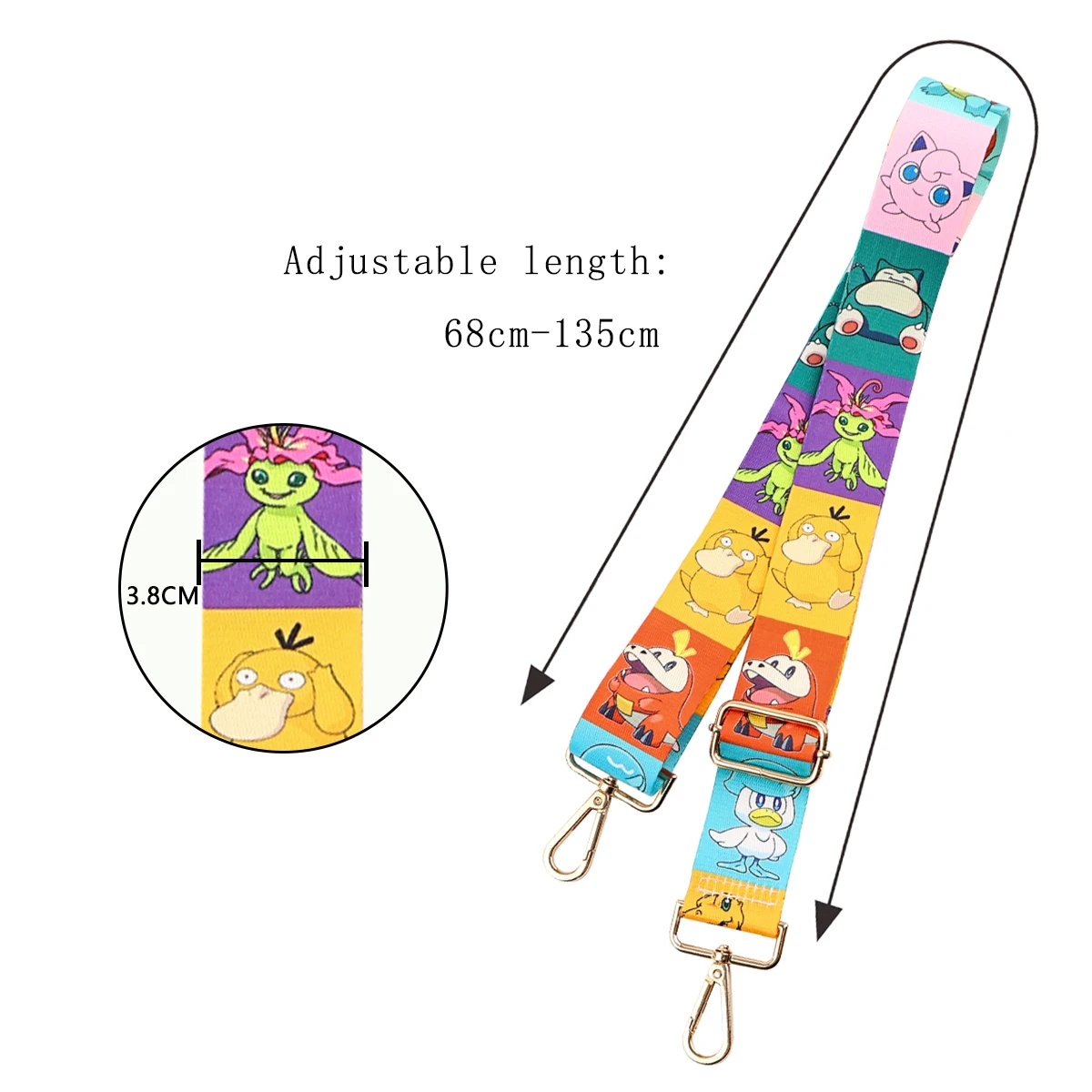 Classic Anime Game Monster Bag Strap Woman Colored Strap for Crossbody Messenger Shoulder Bag Accessories Adjustable Belt Straps