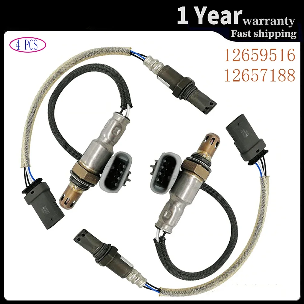 

4 Pcs Upstream Downstream O2 Oxygen Sensor for Cadillac Escalade Silverado Suburban Tahoe GMC Sierra Yukon XL 12659516 12657188