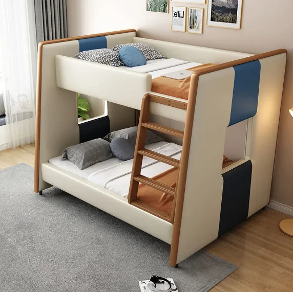 Modern Home Furniture Wooden Bedroom Bunkbed Fram  Full Over  Bunk Bed with Twin Size Trundle