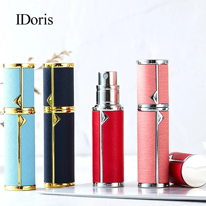 IDoris  Empty Cosmetic Storage Bottles 5ml Portable Travel Mini Container Aluminum Refillable Perfume Spray Bottle