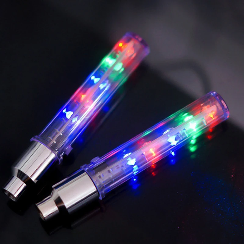 Bicycle Lights For Bicycle 2pcs LED Bike Wheel Tire Valve Light Cap Spoke Neon Light Lamp Flash Bicycle Accessories