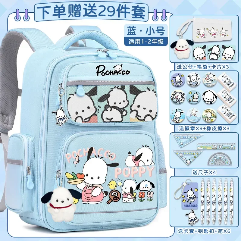 Sanrio-mochila escolar para estudiantes, mochila impermeable de gran capacidad, informal y ligera, con hombrera