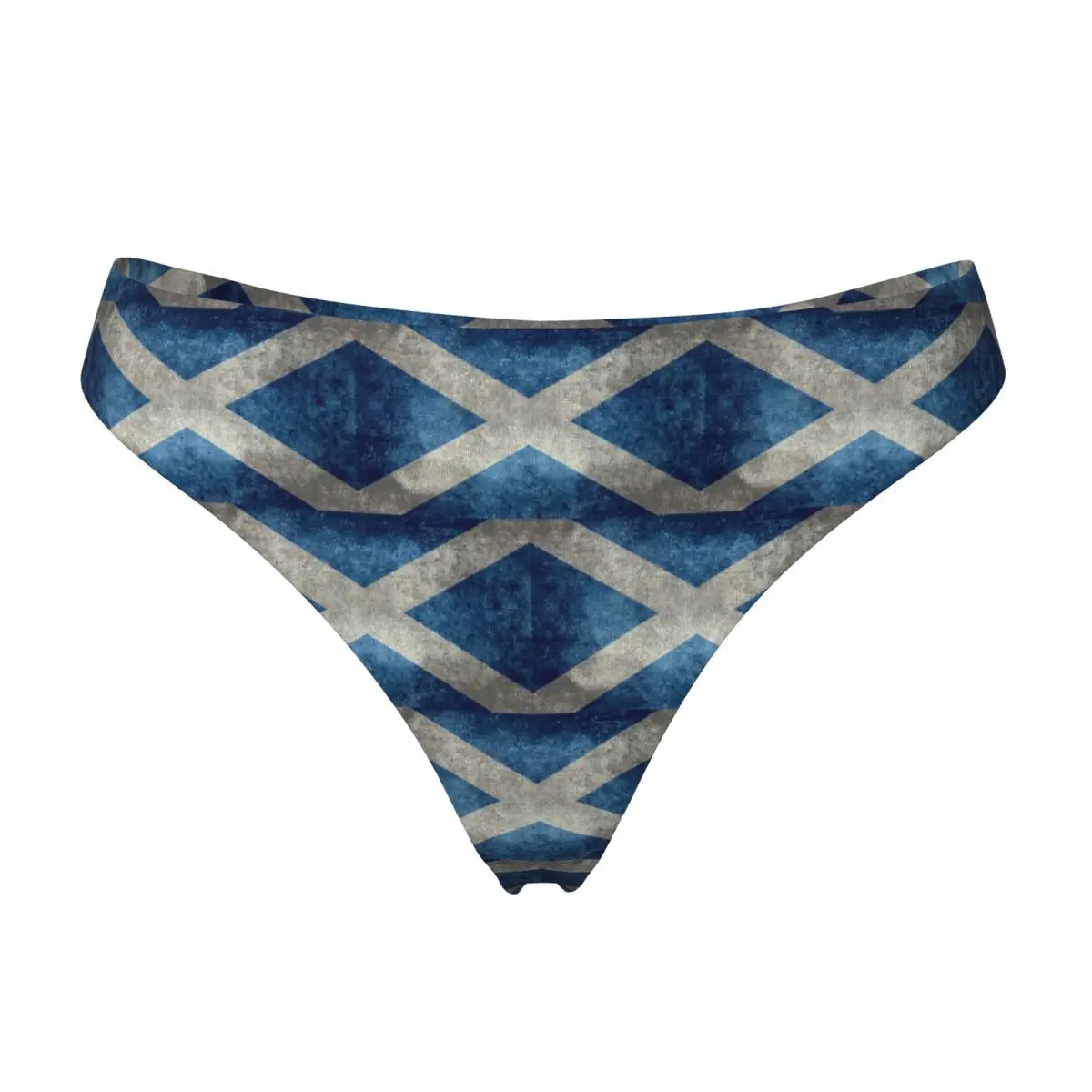 Custom Flag Of Scotland - Grungy Vintage Version G-string Panties Breathable Women Stretch Thongs Comfort Underwear