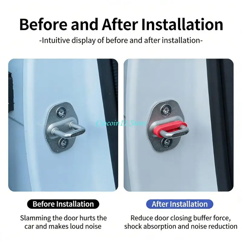 

Y1UB 4 шт. универсальные силиконовые дверные бамперы для снижения шума, защиты от ударов в транспортных средствах, простота