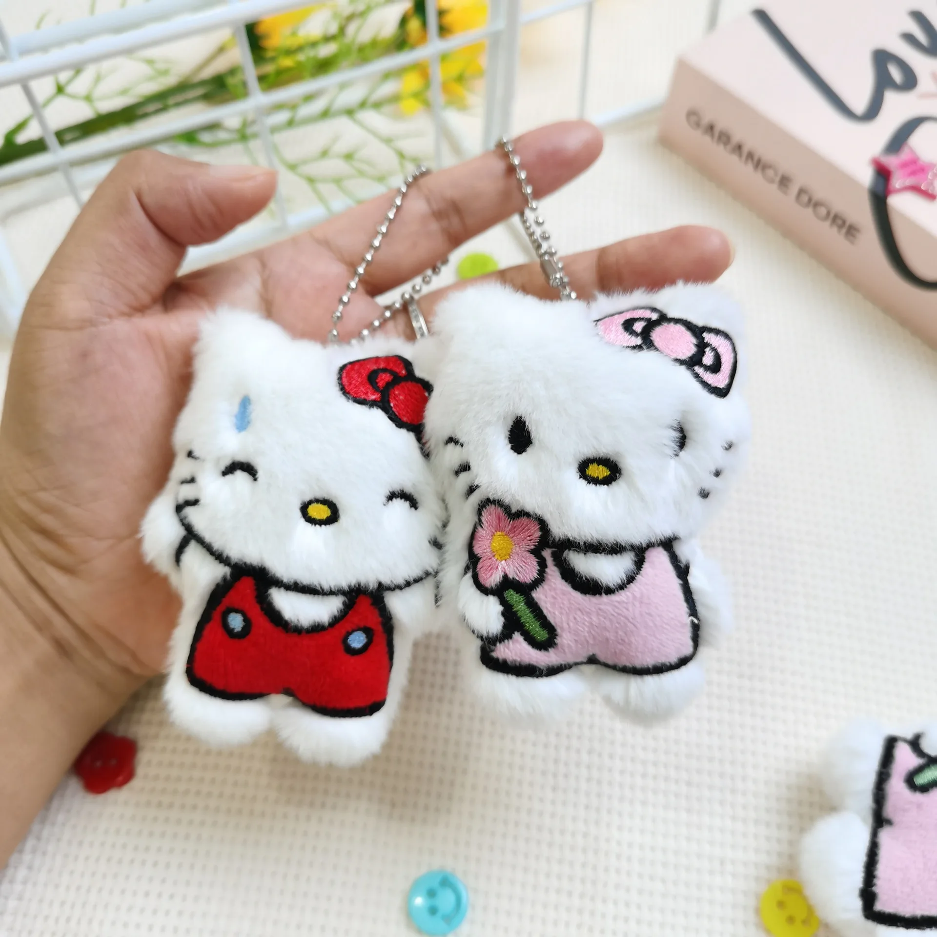 Hello Kitty Doll Pendant Kawaii Cute Anime Toys Creative Girl Backpack Doll Pendant Plushs Doll Keychain Fun Birthday Gift