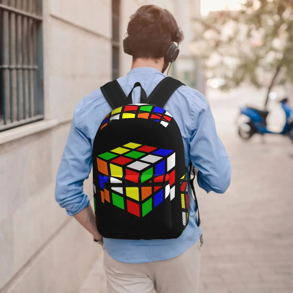 Magic Cube Student Backpack School Bag Hiking Travel Daypack for Men Women Bookbag Shoulder Bags