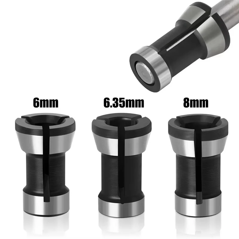 

MCGS-6Pcs Set Chuck 6, 6.35, 8Mm Chuck Chuck Engraving Trimming Electromechanical Planing Milling Cutter Accessories