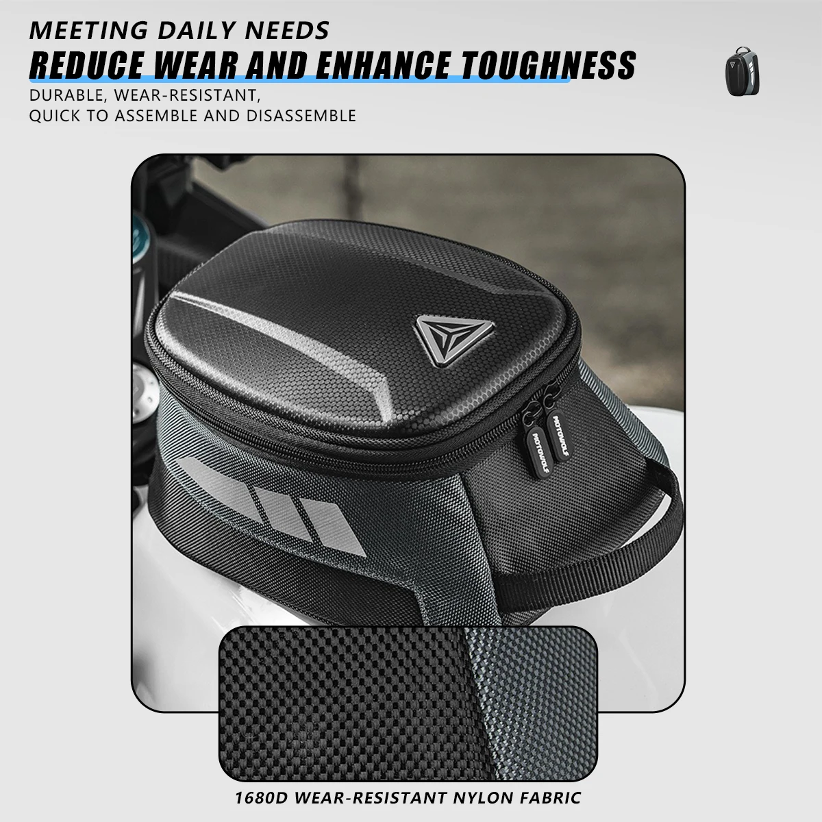 Magnetische Motorrad Tank Tasche EVA Hard Shell Motorrad Heizöl Tank Tasche 4,5 L Tragbare Karte Telefon Werkzeug Tasche Universal Schwarz – Detail 9