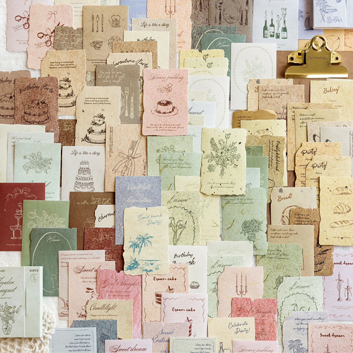 Mr.Paper 6 Packs Vintage Literary Scrapbook Paper Pad, Life Imprint Series Decorative Journaling Paper for DIY Craft & Card Maki