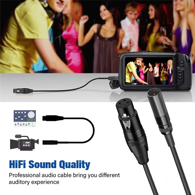 JABS-XLR 3 دبوس ذكر إلى XLR 3 دبوس أنثى كابل صوت صغير لسماعة الرأس ل-سينما 4K كاميرا خط موصلات التوصيل #3