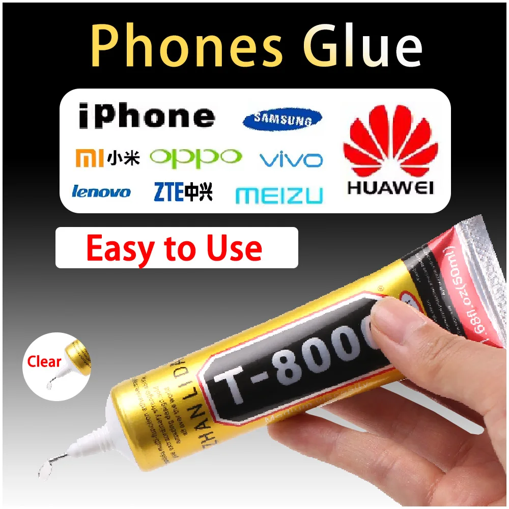 T8000 Precision Glue Jewelry Rhinestone Shoe Phone Repair DIY Adhesive Crystal Clothes Textiles Logo Patches Leather Fabric Bond