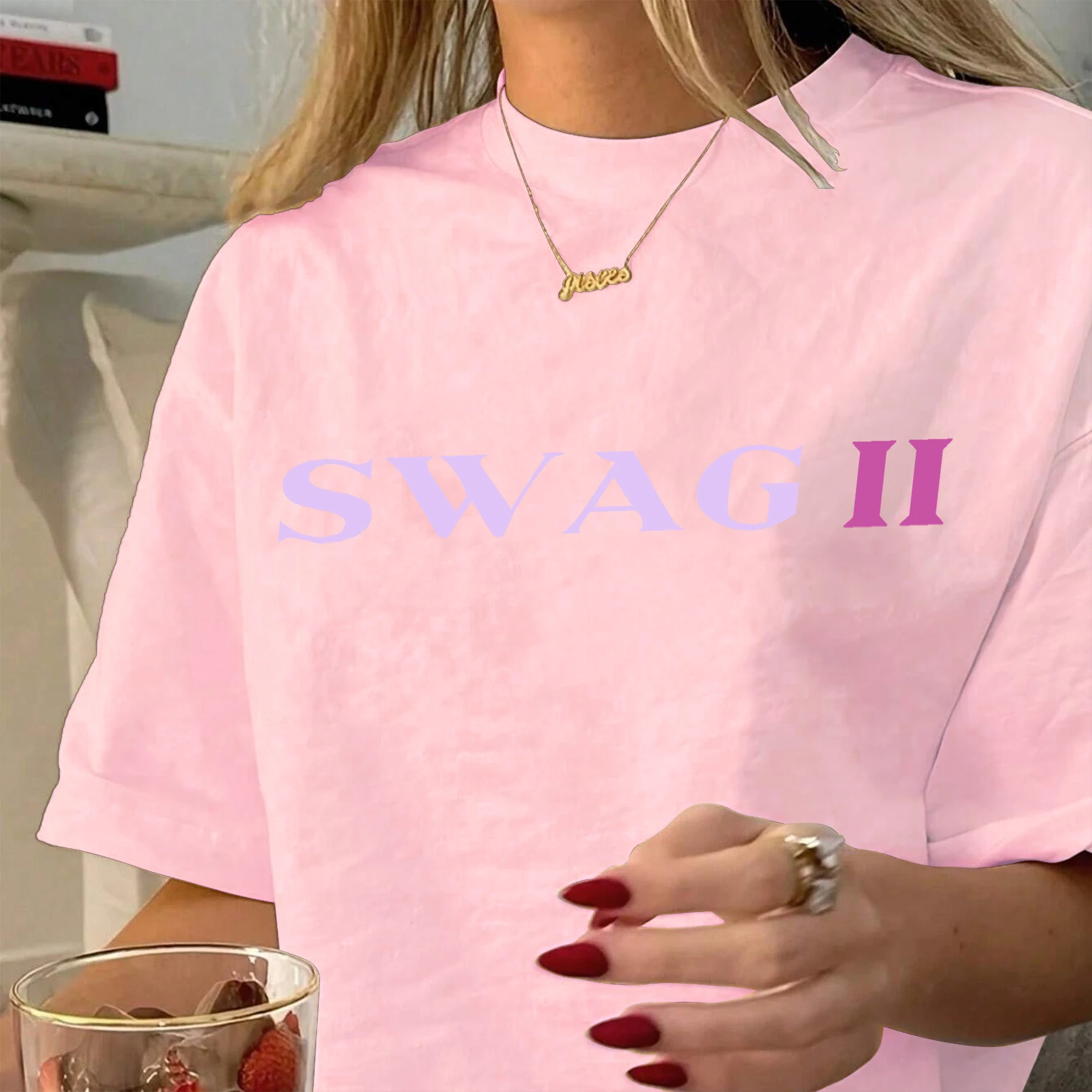 جاستن بيبر SWAG II 2025 جاستن SWAG 2 تي شيرت 2 الوجهين س الرقبة قصيرة الأكمام قمصان المشجعين هدية