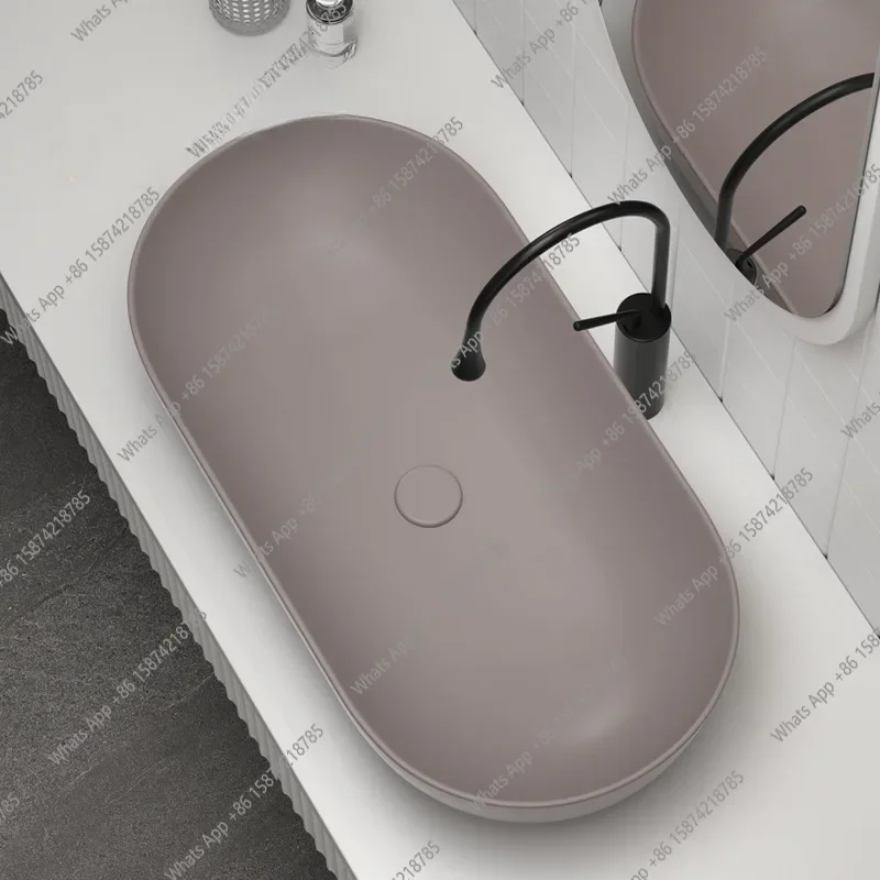 A63 Large size 80 basins, advanced milk coffee table wash basin, ceramic bathroom wash tray, extended basin designer model