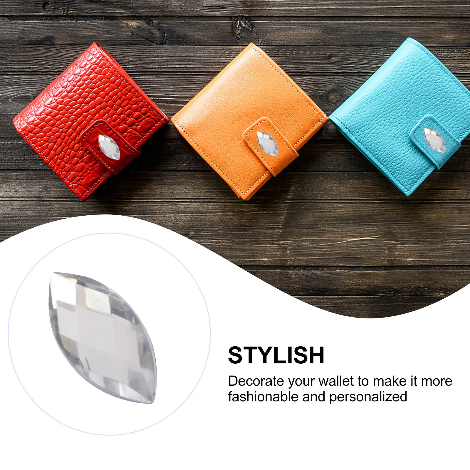 200 قطعة من أحجار الراين الماسية الأكريليك غير المسامية على شكل عين مسطحة القاع DIY عصا الحفر الزجاجية الكريستالية مواد الخياطة #6