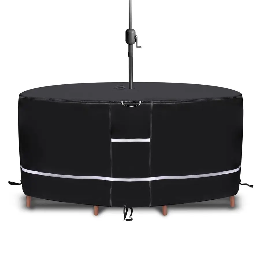 

Круглый чехол для патио, водонепроницаемый, 600D, сверхпрочная защита для уличного стола для всепогодного использования, устойчивый к ультрафиолетовому излучению, подходит для большого P