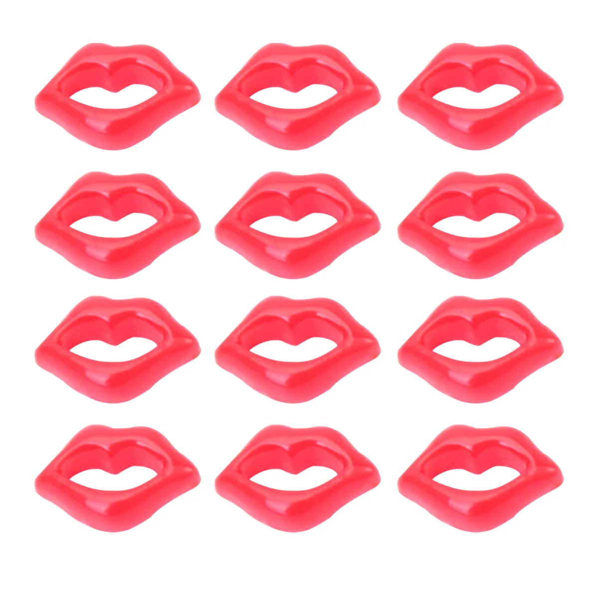 100 Stück DIY Handyhülle Aufkleber Rote Lippen Form Kreative Dekoration Bastelbedarf 10 mm Zufällige Farbe Handyhülle Zubehör Rot