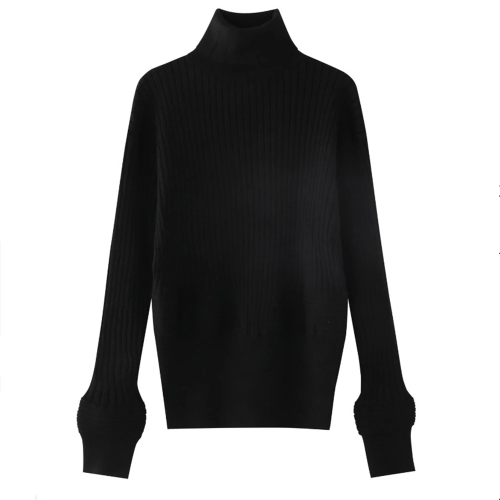 TYHRU Autumn Women's Turtleneck Pure Knit Pullover Sweater Ladies Clothes