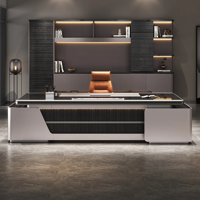yjq boss desk simple modern senior sense president desk manager office desk and chair combination