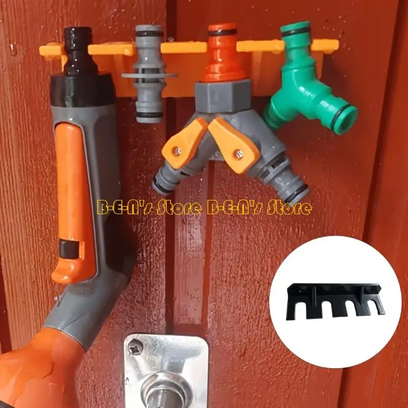 Y1AD Wall Mounted Water Hose Nozzle Organizers 4Slot Garden Tool Holder for Shed Wall