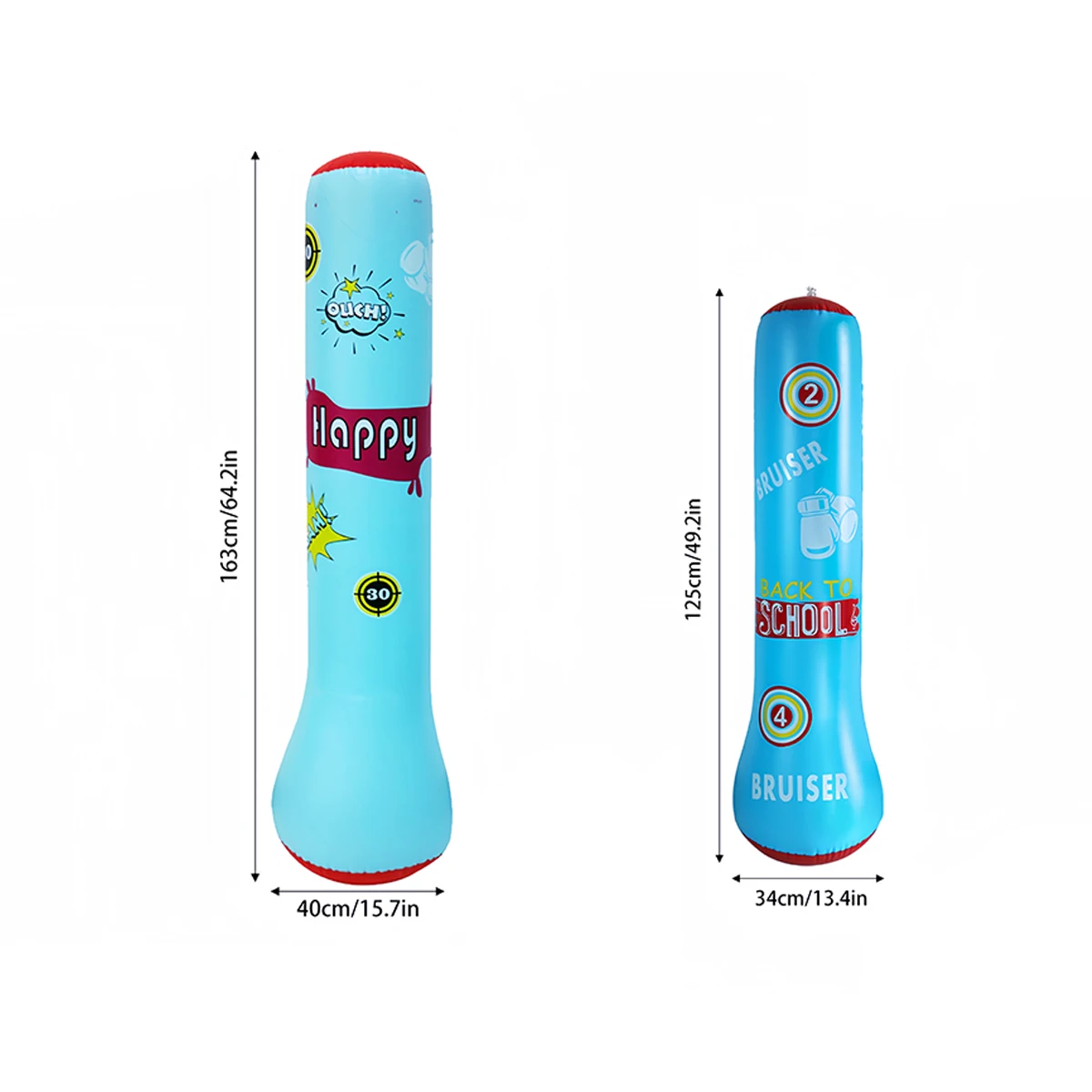 PVC 두꺼워진 어린이 복싱 기둥, 청소년을 위한 팽창식. 떨어지지 않는 피트니스 샌드백. 모래와 물을 추가하세요