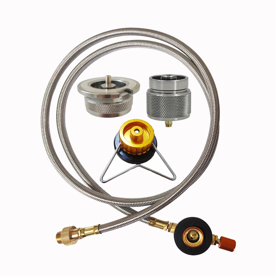 

Адаптер для газовой плиты для кемпинга и набор удлинителей длиной 1 м, адаптер для преобразования газа на открытом воздухе, набор аксессуаров для плиты