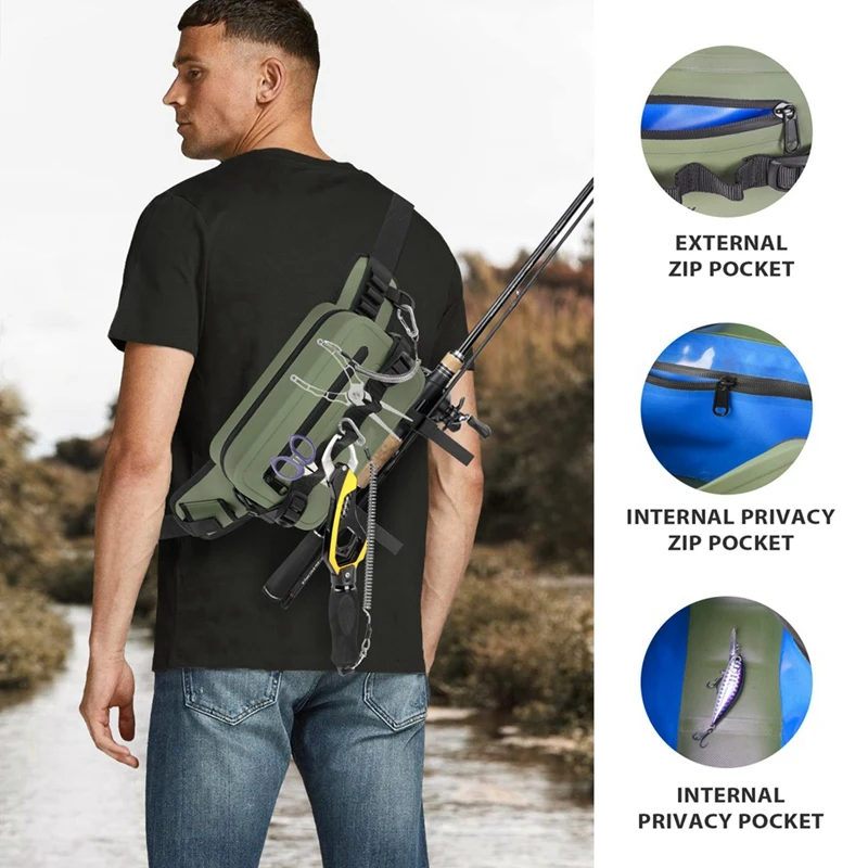 Multifunctional Fishing Bag Fishing Tackle Bags Fish Lures Gear Storage Waist Pack Fishing Rod Bag Waterproof Backpack