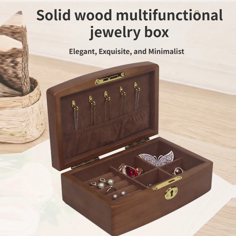 New Wood Jewelry Storage Box Display Earring Rings Box Jewelry Organizer Box Luxury Jewelry Gift Packaging Box Bracelet Package