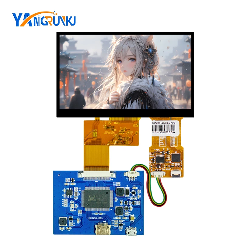 4.3inch 480*272 Touchscreen with HDMI control board RGB 40p 400 nites TM043NDHG28