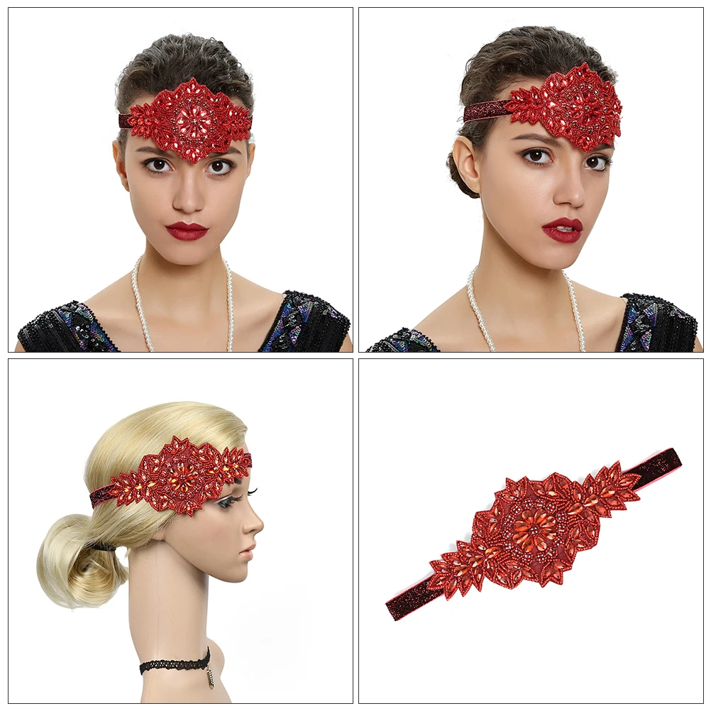 

Rhinestone Headb White Vintage Dinner Party Hair Accessory Bride Vintage Headb Headwear Portable Lightweight Durable