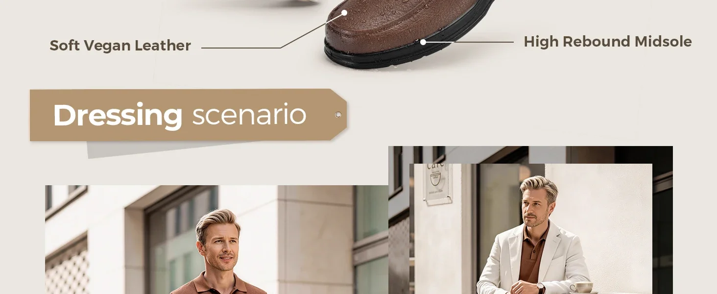 FitVille Herrenschuhe, breite Zehenpartie, leichte Oxford-Hochzeitsschuhe, lässige Business- und formelle Schuhe, Herrenschuhe zum Gehen, mit Fußgewölbestütze – Detail 5