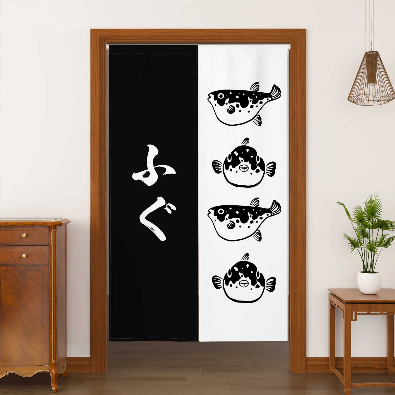 Japanese Noren Door Curtains Puffer Cat Cow Izakaya Dining Room Partition Linen Doorway Curtains Kitchen Entrance Half Curtains