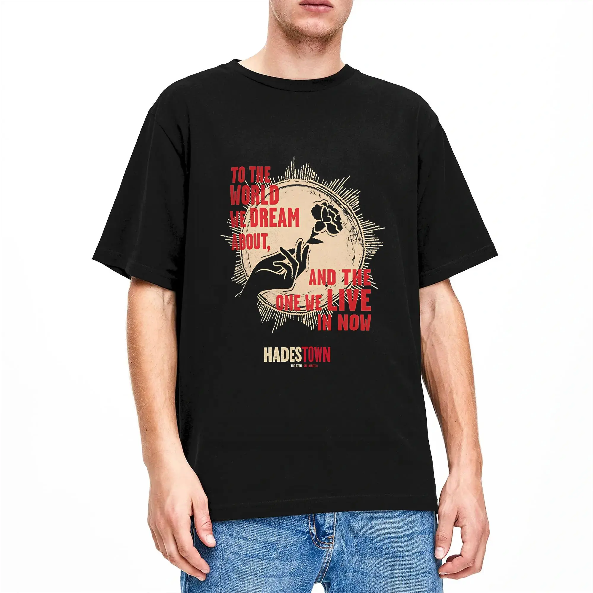 Humorous Hadestown Musical T-Shirts for Men Round Collar 100% Cotton T Shirt  Short Sleeve Tees Unique Tops