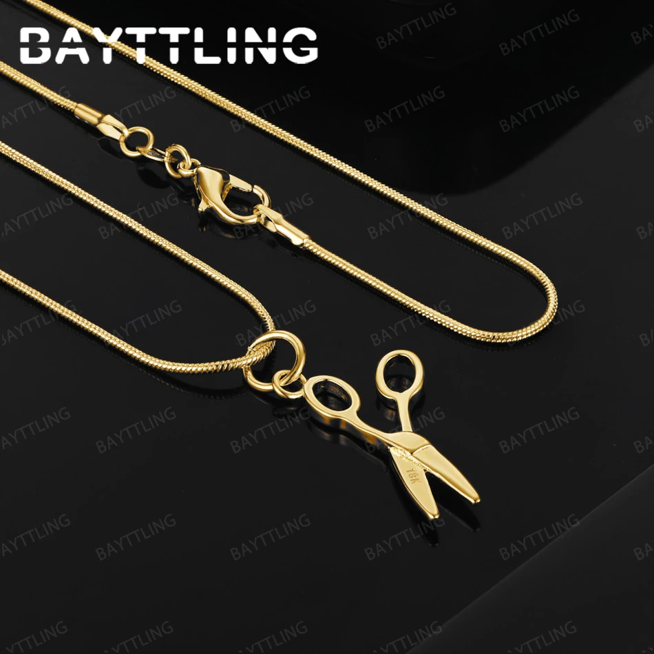 

925 Sterling Silver 16-30 Inch Luxury Exquisite Scissor Shape Pendant Necklace Women Gift Wedding Jewelry Accessories Fashion
