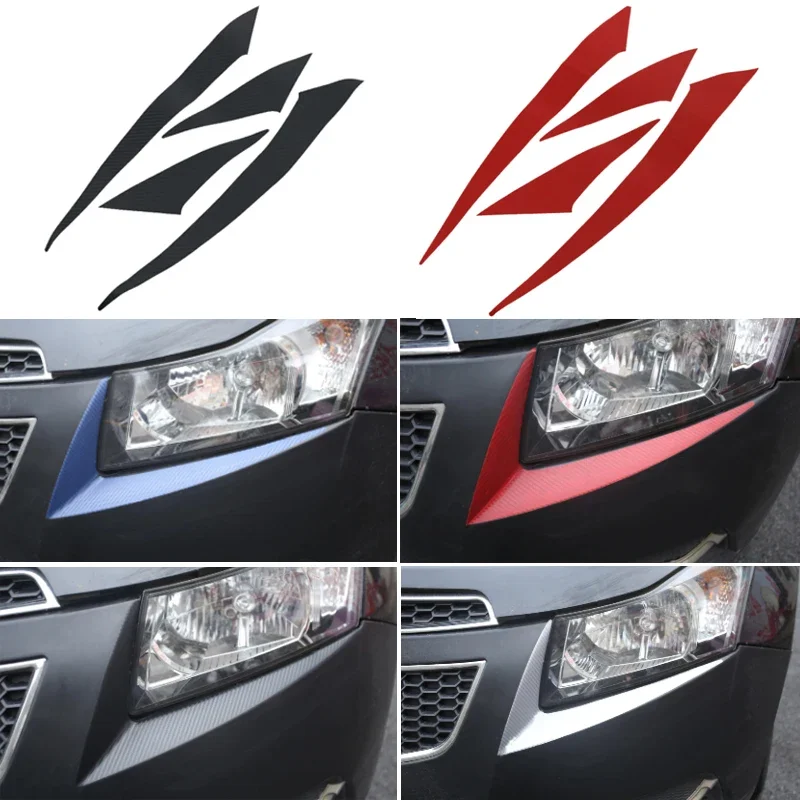 For Chevrolet Cruze Sedan Hatchback Headlight Trim Sticker Lamp Eyebrow Cover Decoration Strip Stickers Car Accessories