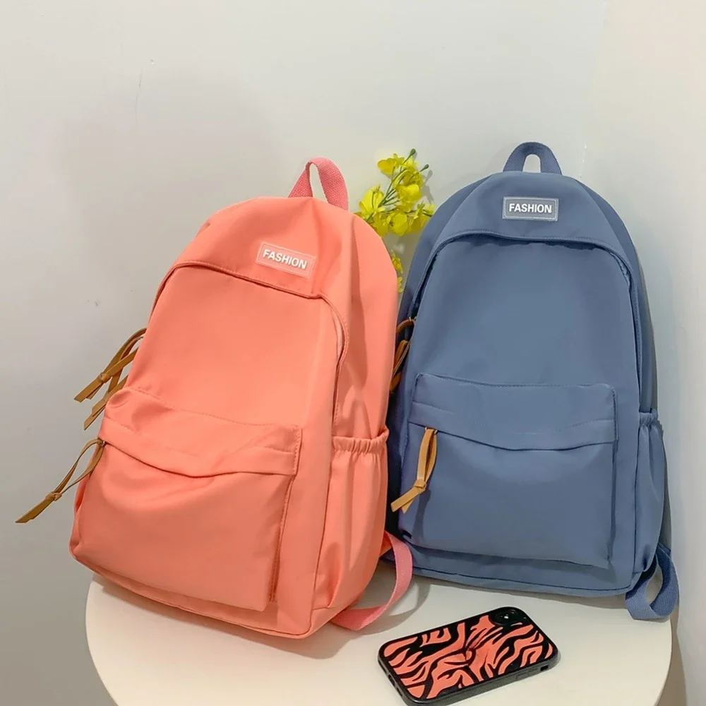 Large Capacity Women Backpack Travel Bags Casual Nylon Student School Bags Solid Color Fashion bags for women Girls Bookbags